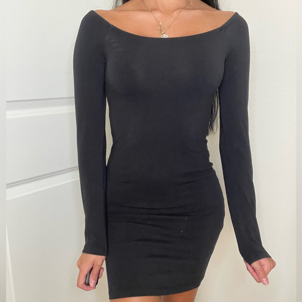 Classic black long sleeve dress